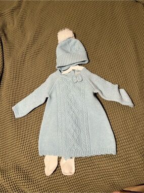 Rachel Zoe Baby Sweater Dress 3-6 months in Light Blue